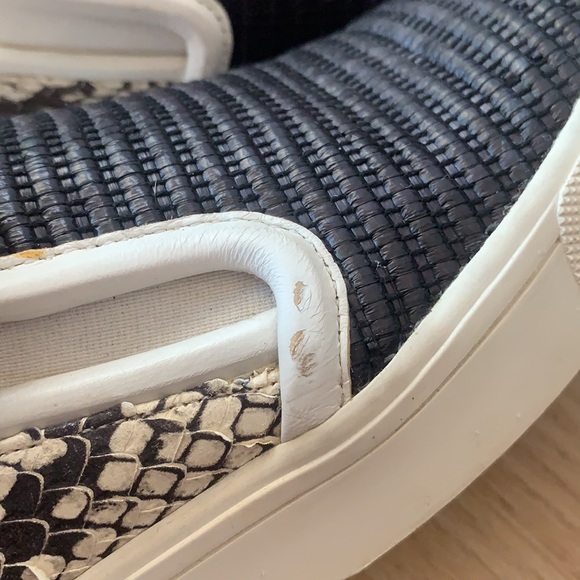 VINCE Snakeskin and Black Woven Slip-ons - Picture 5 of 5